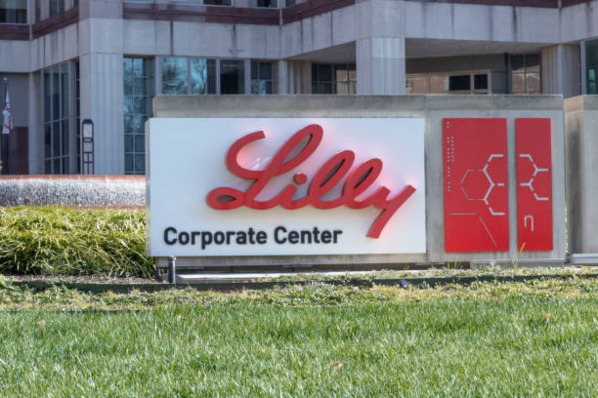 Blurry document on a computer screen with the Eli Lilly logo partially visible, representing pharmaceutical industry news.