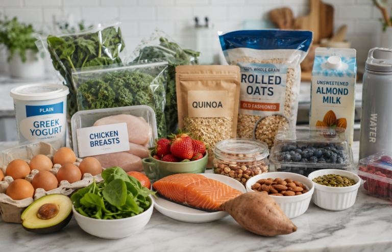 Healthy grocery staples for people using GLP-1 medications.
